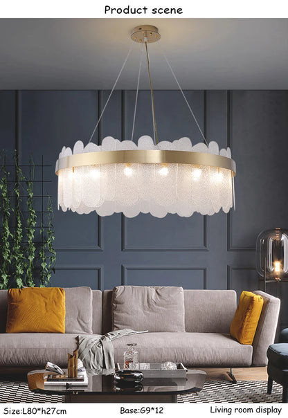 Modern Luxury Lustre Crystal Chandelier Living Room Ceiling Lights Dining Room LED Chandeliers Villa Gold Crystal Pendant Lamp