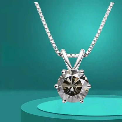 1.0Ct-5Ct Moissanite Pendant Necklace With Certificate For Women Original Real 925 Silver Chain Solitaire Drop Necklaces