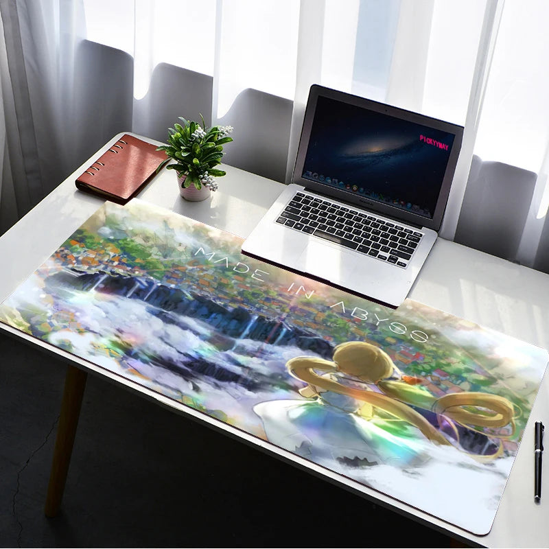 Made in Abyss Mouse Pad PC Gamer Large Lock Edge Soft  Gaming Mousepad 900X400MM Non-slip Rubber Computer Desk Mat Pad Mausepad