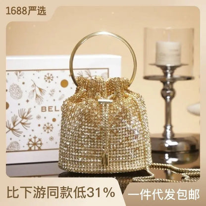 Diamond Bucket Bag for Women  Rhinestones Bling Shoulder Bags FashionTote Handbag Luxury Design Purse Crossbody Bag