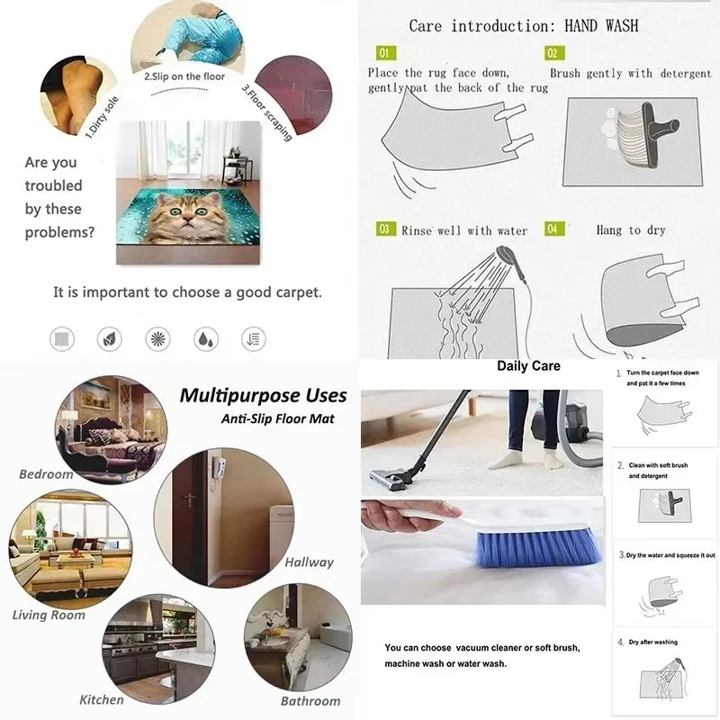 Christmas Decoration Anti Slip Carpet Santa Claus Pattern Circular Carpet Christmas Decoration Anti Slip Carpet Home Decoration