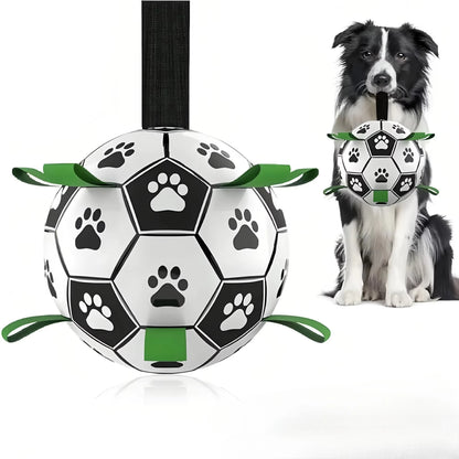 Damaly,Interactive Dog Soccer Toy with A Grip Ring, Durable Water Ball for Dogs, Dog Chasing and Playing Toy, Without Battery