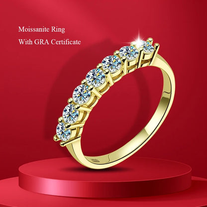 Moissanite Ring 100% Pass Diamond Tester Pen Matching Wedding Diamond Band for Women 925 Sterling Silver Female Single Tail Ring