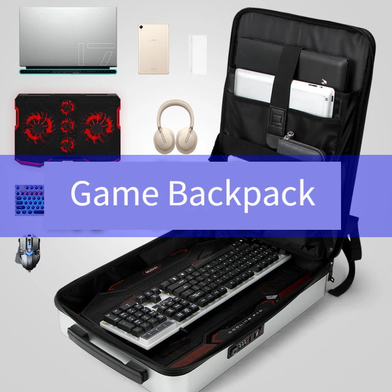 Gaming Laptop Backpack Anti-theft Waterproof Backpack USB Men's PC Hard Shell Business Travel Backpack Stereotype Game Bag 17.3