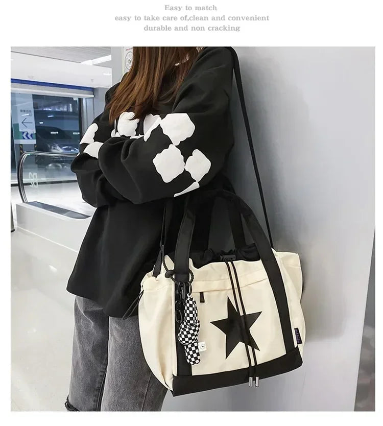 Women New Crossbody Bag Wholesale Large Capacity Couple Shoulder Bag New Casual Nylon Tote Bag Luxury Drawstring Handbag 2025
