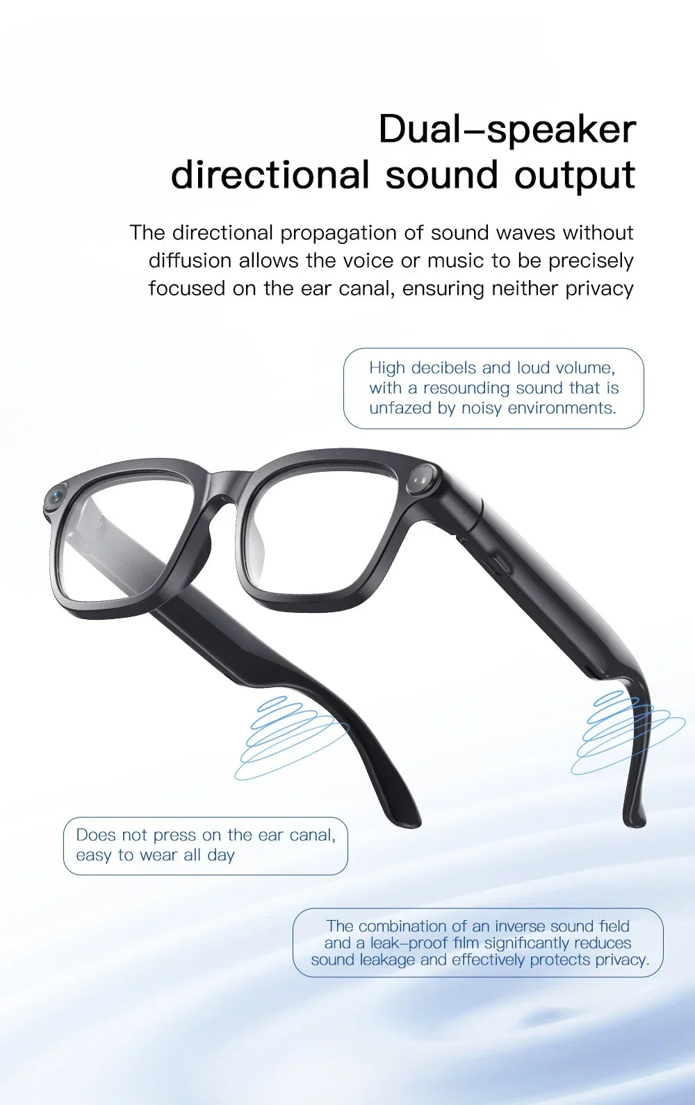 2026 New Smart Glasses 800W HD Camera Video Record AI Assistant Touch Control Translation HD Audio 300mAh Battery Smart Glasses