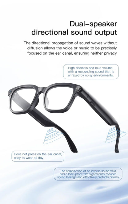 2026 New Smart Glasses 800W HD Camera Video Record AI Assistant Touch Control Translation HD Audio 300mAh Battery Smart Glasses