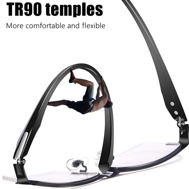 Smart Progressive Photochromic Reading Glasses Men TR90 Multi-Focus Anti Blue Ray Business Eyeglasses Fashion Half-Frame +2.5