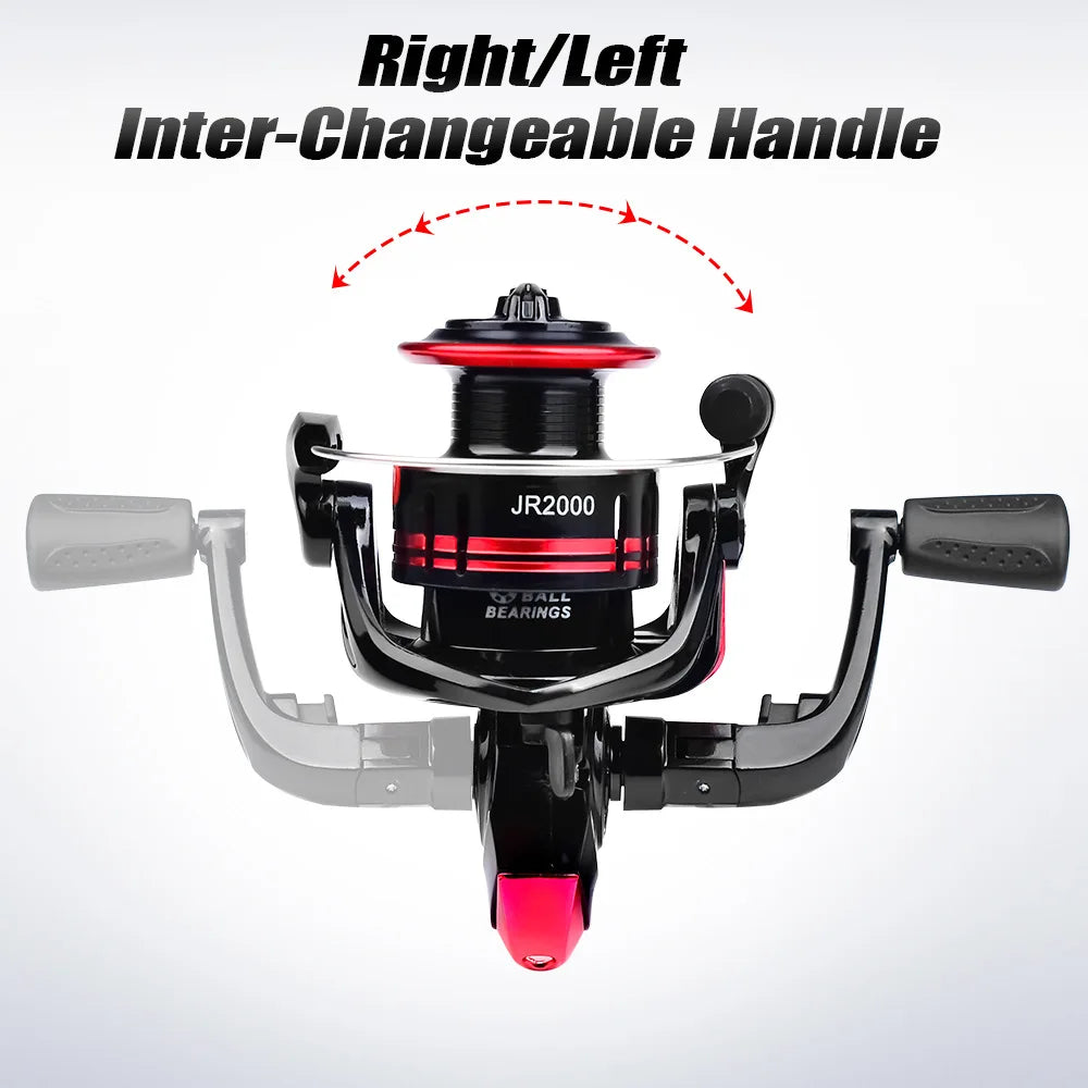 Ultralight Spinning Fishing Reel 2000 Size 5.2:1 1BB 5KG Max Drag Metal Spool Left Right Handle Saltwater Freshwater Lure Tackle