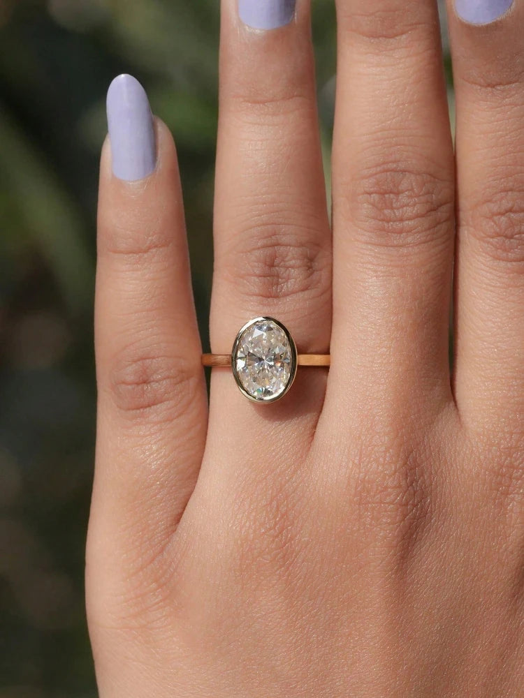 925 Sterling Silver Zircon Fashionable Delicate Simple Oval Ring For Women Engagement Wedding Luxury High Quality Fine Jewelry