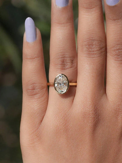 925 Sterling Silver Zircon Fashionable Delicate Simple Oval Ring For Women Engagement Wedding Luxury High Quality Fine Jewelry