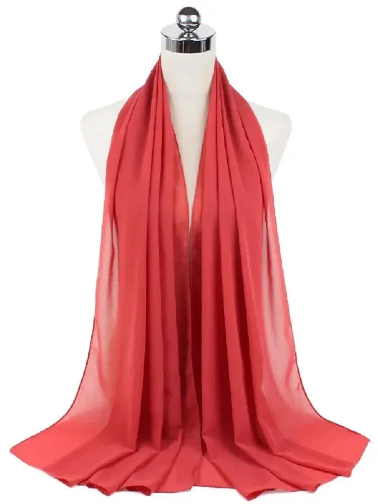 New Fashion Women Solid Chiffon Headscarf Ready To Wear Instant Hijab Scarf Muslim Shawl Islamic Hijabs Arab Wrap Head Scarves