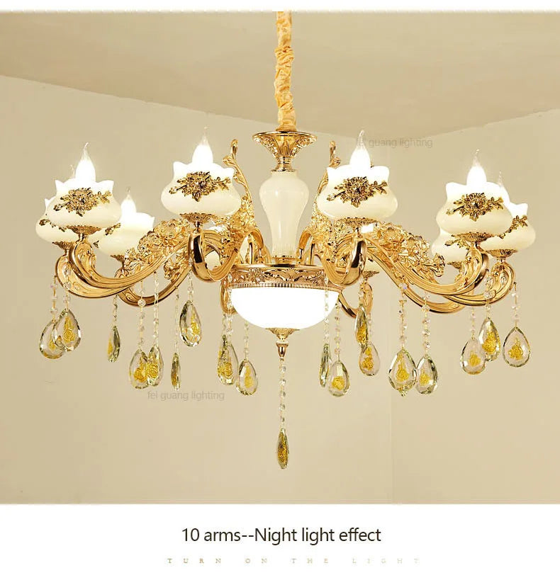 Nordic Luxury Gold Crystal LED Ceiling Chandelier LOFT Villa Lustre LED Pendant Lamp Living Room Hotel Hall Decor Hanging Lamps