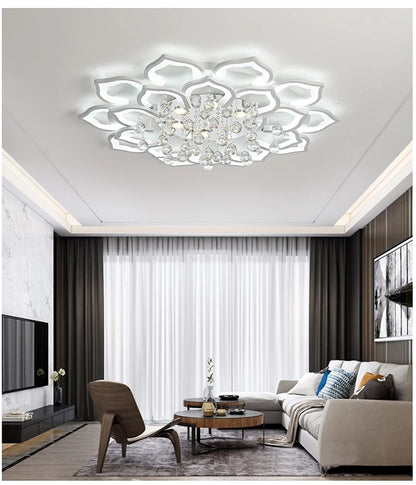 Modern Crystal Creative Ceiling Lamp Luxury Chandelier for Living Room Bedroom Kitchen Foyer LED Indoor Lighting Luster Fixture