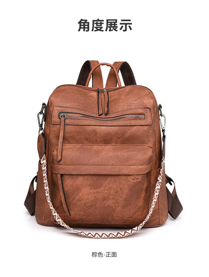 Trendy Women's Backpack Soft Leather Versatile Shoulder Crossbody Bag Large Capacity Travel Backpack Designer Luxury Storage Bag
