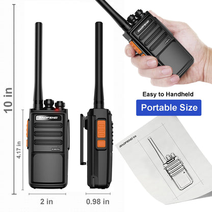 2Pcs Baofeng BF-888S Plus Walkie Talkie UHF PMR446 MHz 16CH Long Range Transceiver with USB Charger for Outdoor Communication