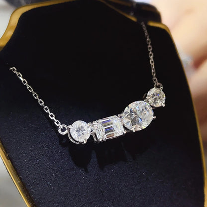 Serenity 5cttw D Color Moissanite Pendant Necklace for Women 100% S925 Sterling Silver Plated 18K Lab Diamond Neck Chain Jewelry