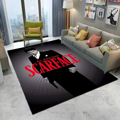 Scarface 3D Classic Movie Tony Carpet Rug for Home Living Room Bedroom Sofa Doormat Decor,kids Play Area Rug Non-slip Floor Mat