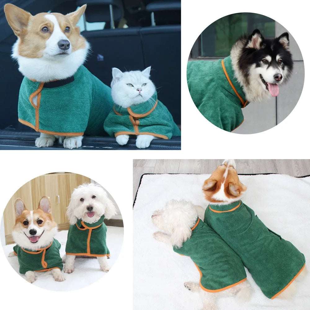 New Dog Bathrobe Absorbent Pet Quick Drying Bath Towel Dog Bath Towel Large Small Dogs Clean Absorbent Bathrobe Cat Pet Products