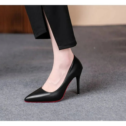 Sexy Red Bottom Women High Heels Classic Ladies Pumps Autumn Leather Dress Heel Shoes for Women Banquet Wedding High Heels