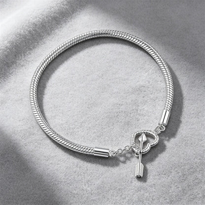 2026 Hot Selling 925 Silver Heart Shaped Buckle Snake Chain Sparkling Zircon Original Bracelet Women Fashionable Luxury Jewelry
