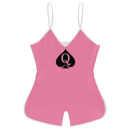 Queen of Spades Women's Sling Sleeveless Short Jumpsuit Rompers Backless Playsuit
