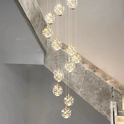 Modern Crystal stair chandelier lights indoor lighting Ceiling lamp hanging light led Chandeliers for living room indoor lightin
