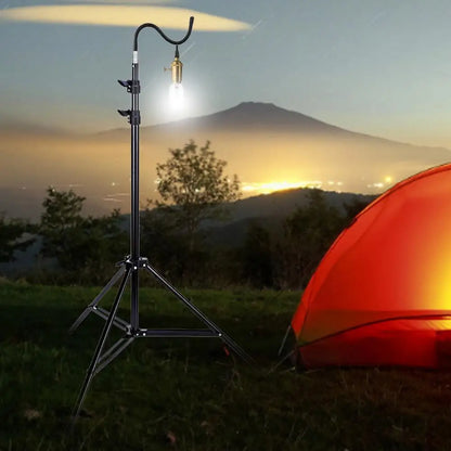 2m Campinglight Stand Folding Telescoping Tripod Adjustable Lightweight Aluminium Floor Lamp Holder Tripod Camping Accessories