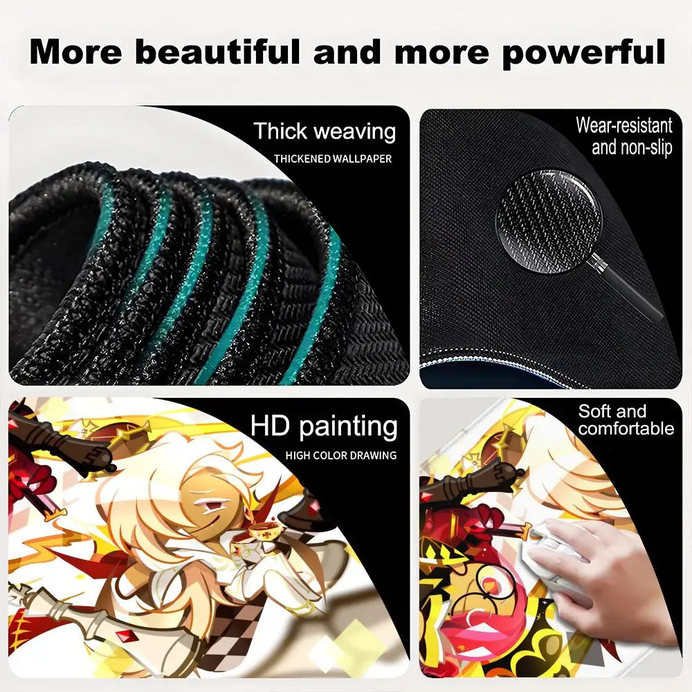 Anime Mousepad Cookie Run K-Kingdom MousePad Gaming Accessories Non-Slip Desk Mat Gamer Pc Cabinet Mouse Pad Laptop Carpet Mats