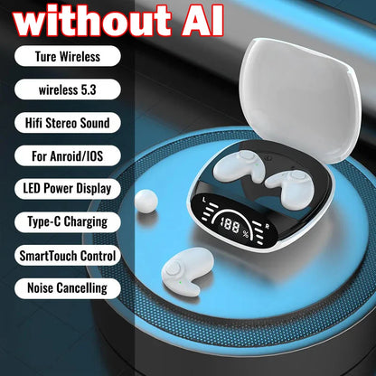 Bluetooth 5.3 AI Translation Earphones Support 135 Language Wireless Headphones Sleep Headsets HiFi Noise Reduction Earbuds