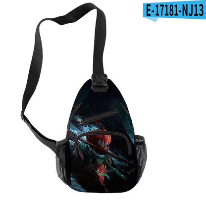 Fashion Youthful Halloween Skeleton Boys/Girls 3D Printed Chest Bags Oxford Waterproof Sports Crossbody Travel Bag Shoulder Bags