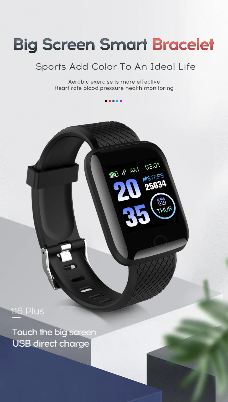 116plus Smart Watch Men Women Bluetooth Connected Phone Music Fitness Multifunctional Sports Bracelet Sleep Monitor Smartwatchs
