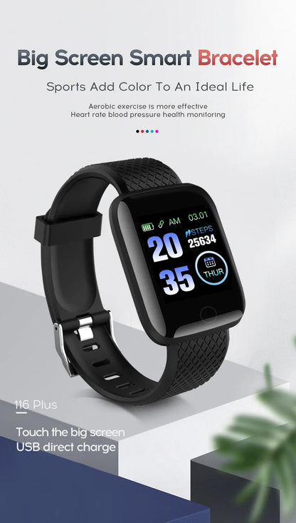 116plus Smart Watch Men Women Bluetooth Connected Phone Music Fitness Multifunctional Sports Bracelet Sleep Monitor Smartwatchs