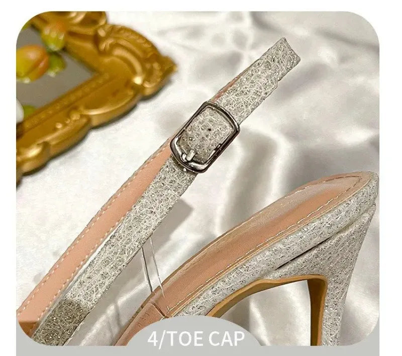 Luxury Designer Women Shoes Exquisite Rhinestone High Heeled Sandals for Woman Elegant French Style Casual Shoes Sandalias Mujer