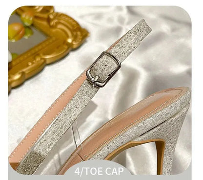 Luxury Designer Women Shoes Exquisite Rhinestone High Heeled Sandals for Woman Elegant French Style Casual Shoes Sandalias Mujer