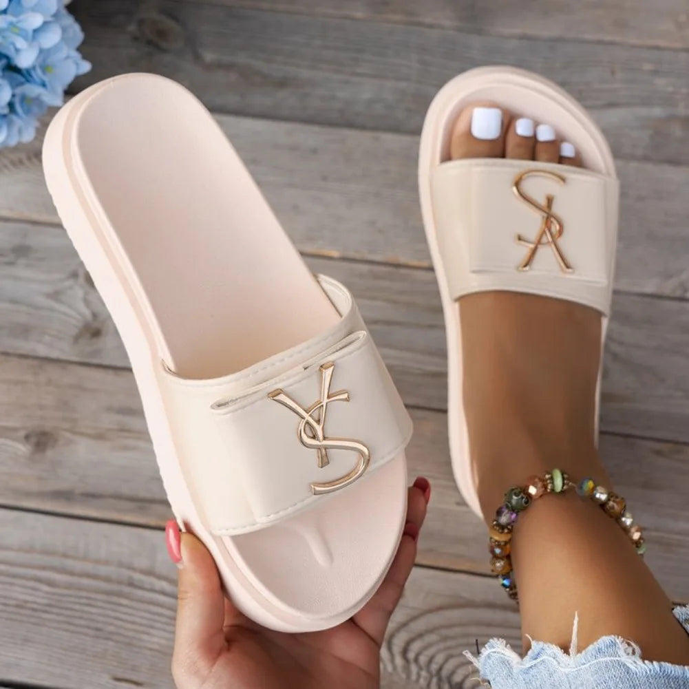 Slippers Luxury Shoes Women Platform Design Slides Fashion Letters Ladies Shoes Casual Slipper Outside Non-slip Slippers Sandals