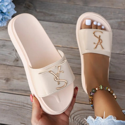 Slippers Luxury Shoes Women Platform Design Slides Fashion Letters Ladies Shoes Casual Slipper Outside Non-slip Slippers Sandals