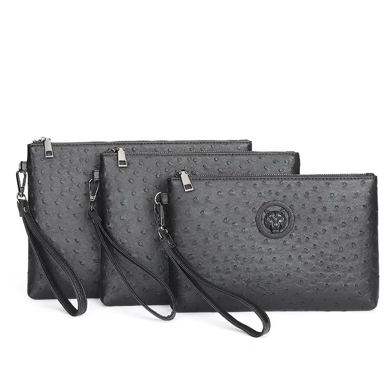 New Business Style Men Clutch Large Wallet Soft PU Leather Male Wristlet Pack Bag Elegant Leisure Stylish HandBags Envelope Bag