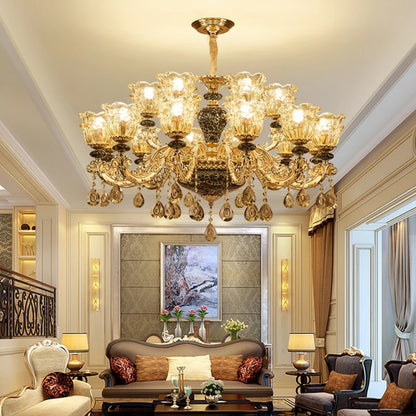 Luxury Lamp Dining Room Bedroom Decoration French Retro Chandelier Lighting Crystal Fixtures Chandelier Living Room Grand