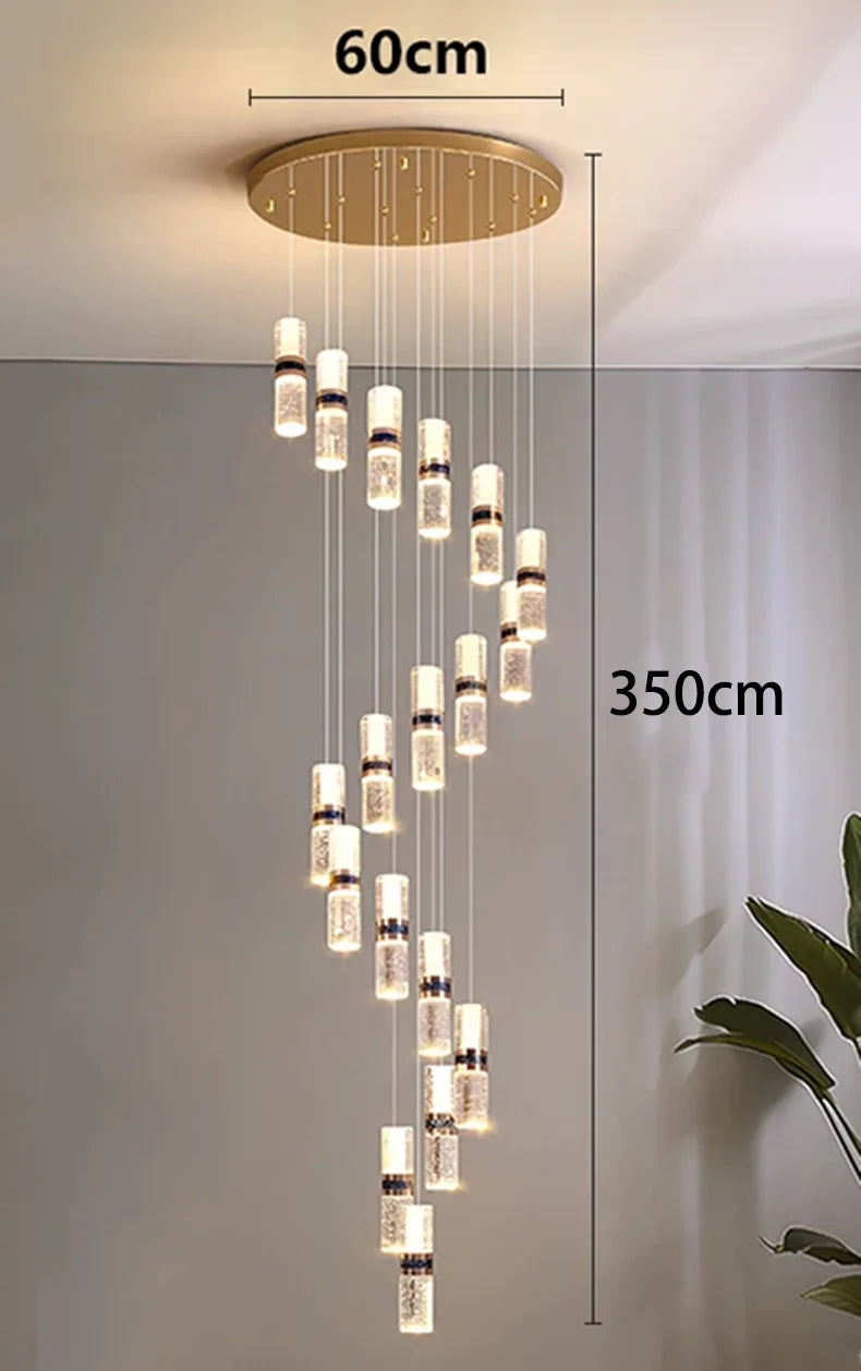 Modern home decoration crystal chandelier, stair Pendant lamp, living room Pendant lights, interior lighting