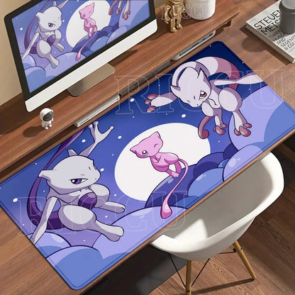 Gaming Mouse Pad Large Rubber Keyboard Desk Mat Anti-slip Gamer Playmat Laptop PC Accessories Carpet Mewtwo P-Pokemon Mousepad