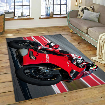 3D Racing Motorcycle Sign Carpet Rug for Living Room Bedroom Home Sofa Decoration,kids Play Non-slip Floor Mat Christmas Gift