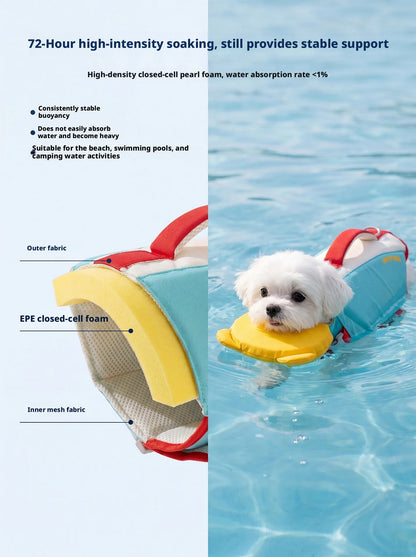 Shineknot Dog Life Jacket Bear Chin Buoyancy Vest Rescue Clothes For Small Medium Dogs Lake Coastal Summer Outdoor Water Sport