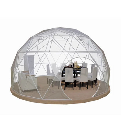 Factory-Price 3.6m Outdoor Garden Clear Geodesic Dome Igloo Tent Aluminum Steel Frame PVC Wedding Party Event Exhibition-5m 6m