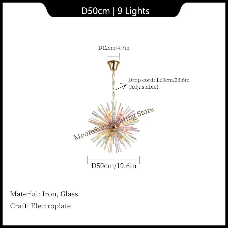 Dandelion Hanging Lamps for Ceiling Personalized Fashion Pendant Lights Modern Creative Colorful Chandelier Loft Kid's Room