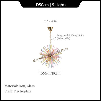 Dandelion Hanging Lamps for Ceiling Personalized Fashion Pendant Lights Modern Creative Colorful Chandelier Loft Kid's Room