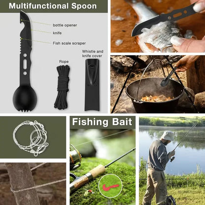 269-Piece Professional Survival Health Equipment Set with Outdoor Fire Starter Compass Multi-tool for Camping And Outdoor Adventure Suitable for Men Fathers Husbands And Women