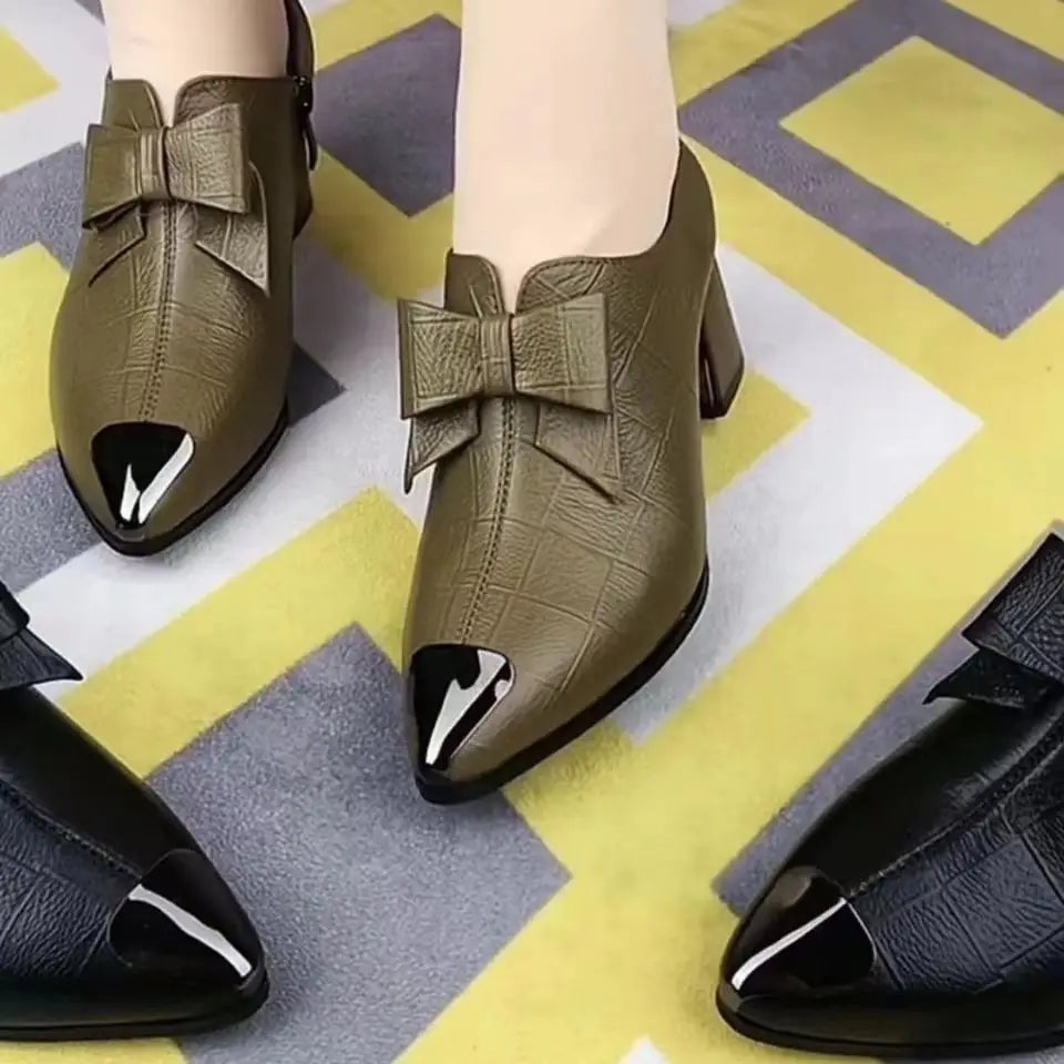 Women's Pointed Toe Sandals Luxury Breathable Mesh Bowknot Rhinestone Clear Elegant Mid-Heeled Simple Pump Shoes Mesh Sandals