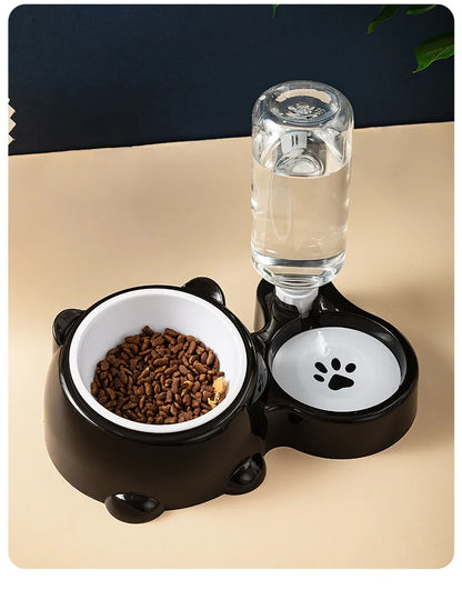 Double Cat Bowl Raised Anti Slip Pet Food Water Feeder No Spill Detachable Design for Cat  Dog Puppy Daily Pet Feeding Supplies