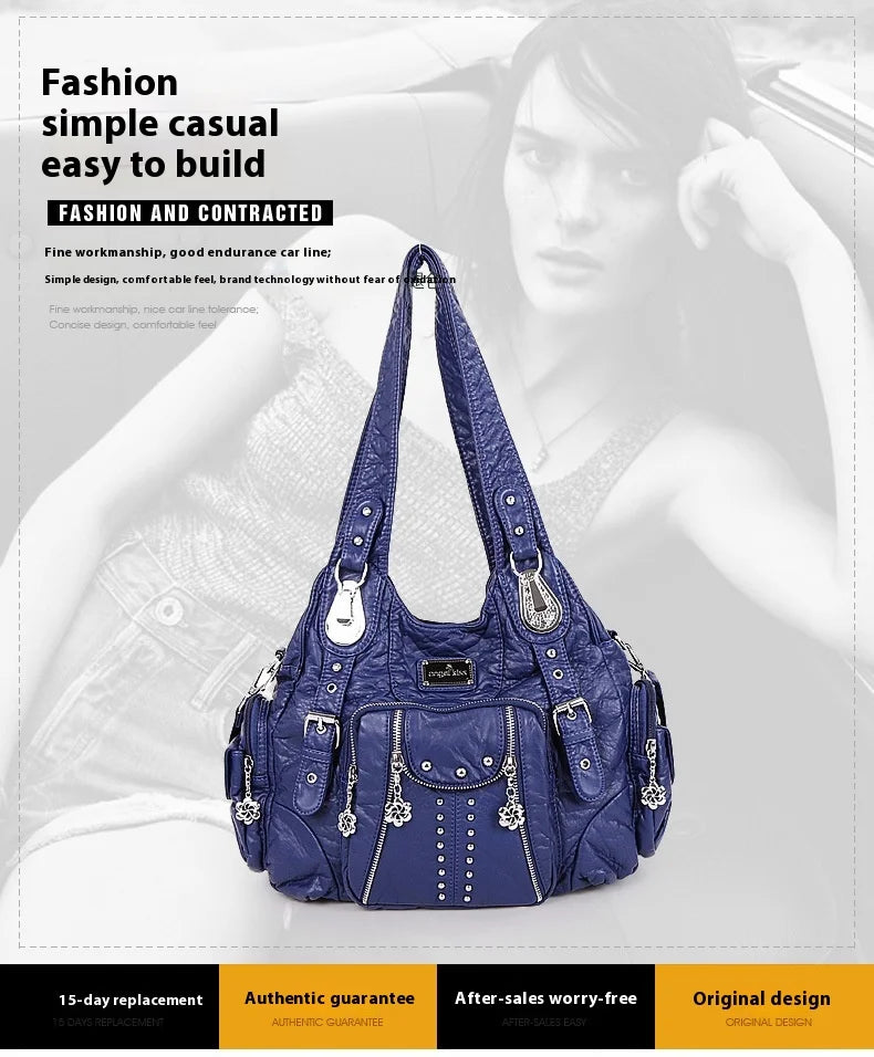 Fashion Handbags Women Shoulder Bags PU Leather Handbag Female Satchel Big-capacity Shoulder Purse Bag Bolsa Feminina